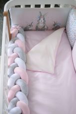 Бампер-коса Baby Veres White Pink Grey 120*15